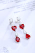 S925 sterling silver cultured red sapphire earrings W 6.55ct