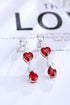 S925 sterling silver cultured red sapphire earrings W 6.55ct