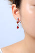 S925 sterling silver cultured red sapphire earrings W 6.55ct