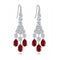 S925 silver cultured red sapphire earrings W 15.98ct