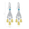 S925 silver yellow water drop anti-piercing earrings A 24.8ct