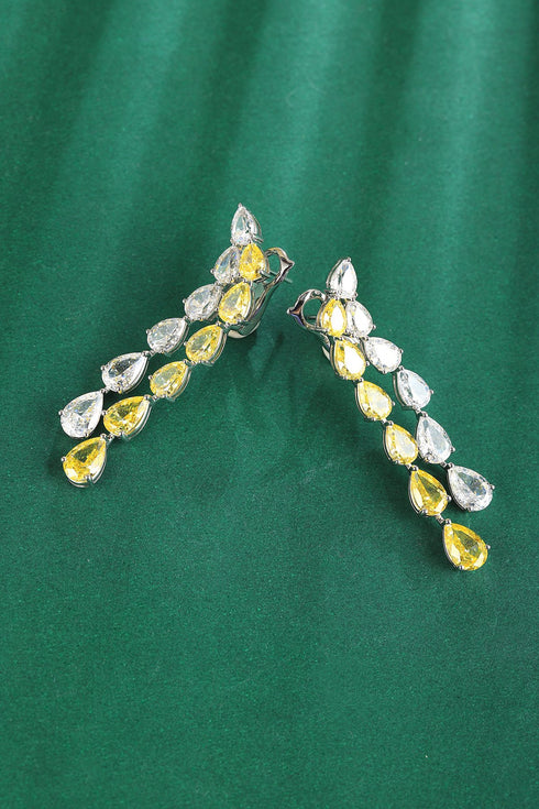 S925 silver, yellow, white, and sparkling diamond zircon water drop bracelet W (PPSE205Y)