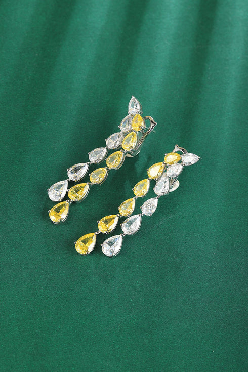 S925 silver, yellow, white, and sparkling diamond zircon water drop bracelet W (PPSE205Y)
