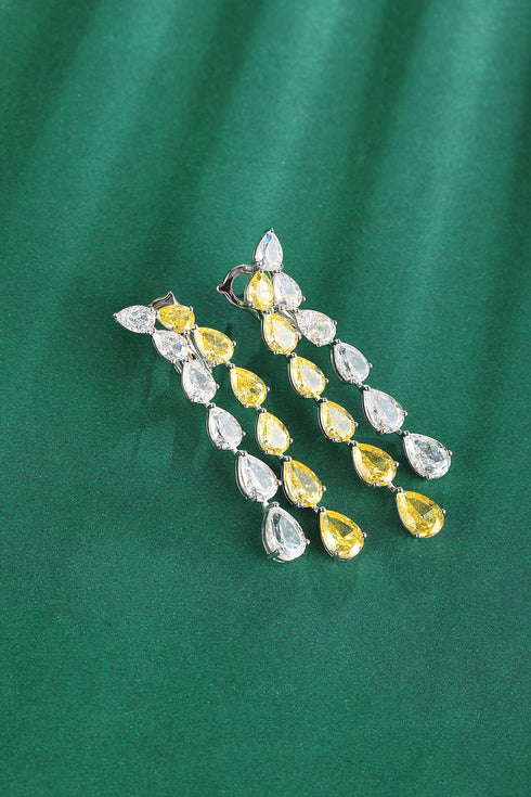 S925 silver, yellow, white, and sparkling diamond zircon water drop bracelet W (PPSE205Y)