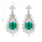 S925 silver cultured emerald earrings W 4.58ct