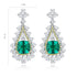 S925 silver cultured emerald earrings W 4.58ct