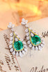 S925 silver cultured emerald earrings W 4.58ct