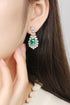 S925 silver cultured emerald earrings W 4.58ct