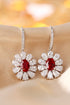 S925 silver cultured red sapphire earrings W 2.32ct
