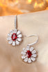 S925 silver cultured red sapphire earrings W 2.32ct