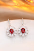 S925 silver cultured red sapphire earrings W 2.32ct