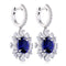 S925 silver cultured sapphire earrings W 7.35ct