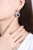 S925 silver cultured sapphire earrings W 7.35ct
