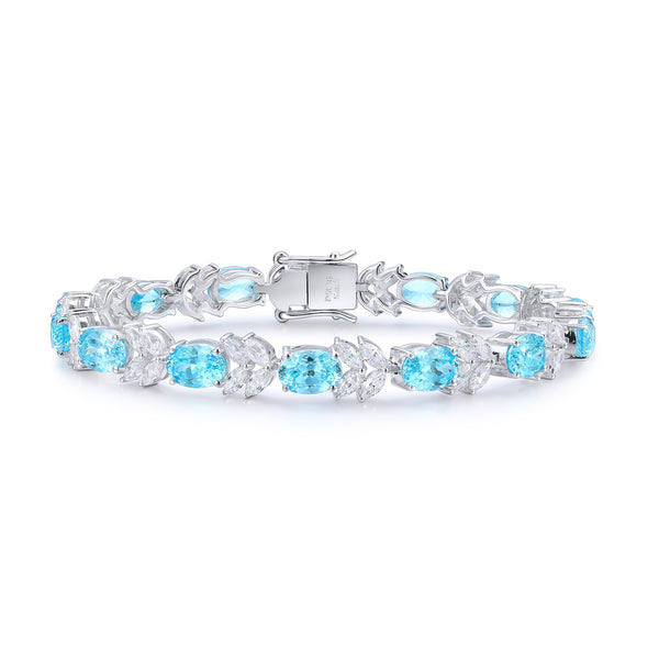 S925 silver cultured Paraiba bracelet