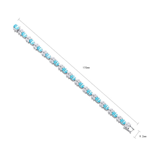 S925 silver cultured Paraiba bracelet