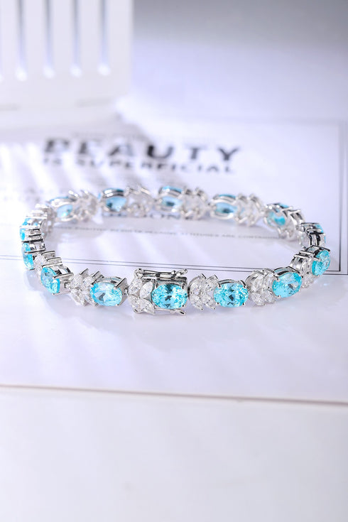 S925 silver cultured Paraiba bracelet