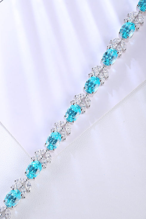 S925 silver cultured Paraiba bracelet