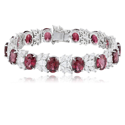 S925 silver natural garnet bracelet 21.8ct
