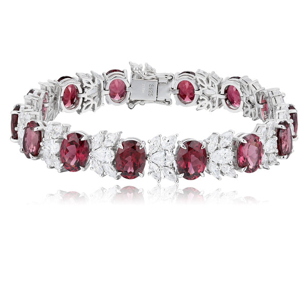 S925 silver natural garnet bracelet 21.8ct