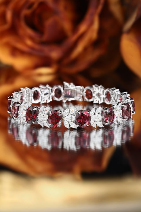 S925 silver natural garnet bracelet 21.8ct
