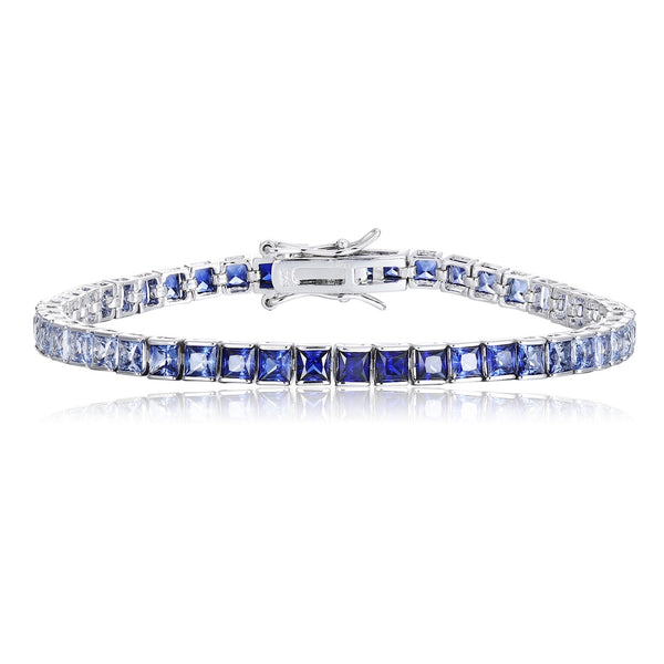 S925 silver cultured colored sapphire bracelet