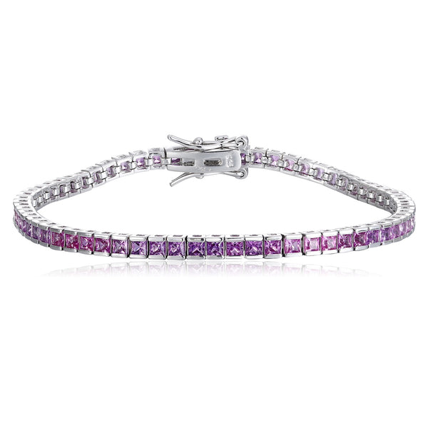 S925 silver cultured colored sapphire bracelet (CH03103-12)