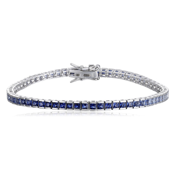 S925 silver cultured colored sapphire bracelet (CH03103-11)