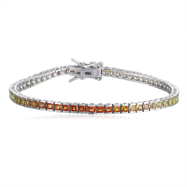 S925 silver cultured colored sapphire bracelet (CH03103-9)