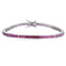 S925 silver cultured colored sapphire bracelet (CH03103-7)