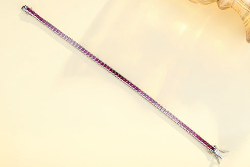 S925 silver cultured colored sapphire bracelet (CH03103-7)