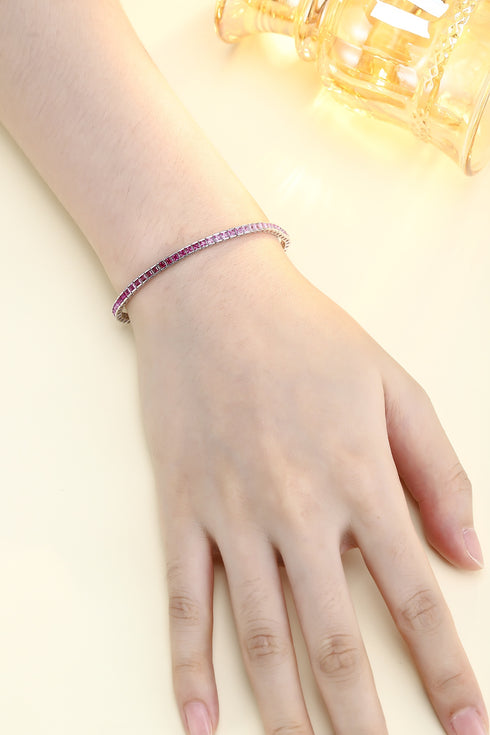 S925 silver cultured colored sapphire bracelet (CH03103-7)