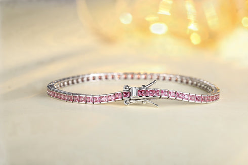 S925 silver cultured colored sapphire bracelet (CH03103-5)