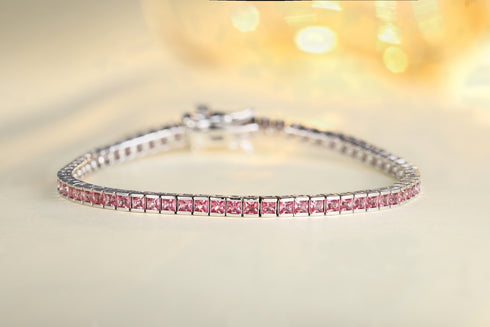 S925 silver cultured colored sapphire bracelet (CH03103-5)