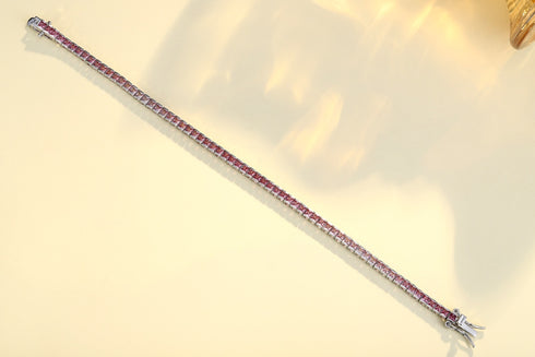 S925 silver cultured colored sapphire bracelet (CH03103-5)