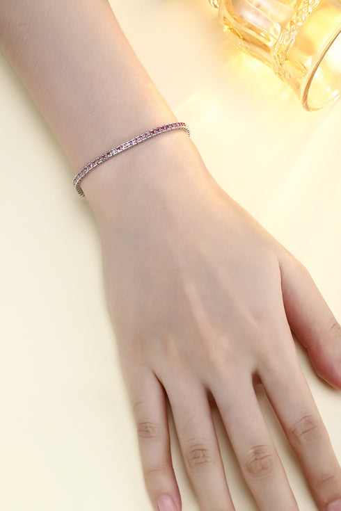 S925 silver cultured colored sapphire bracelet (CH03103-5)