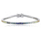 S925 silver cultured colored sapphire bracelet (CH03103-4)