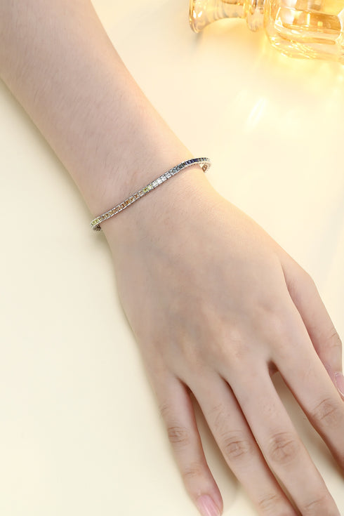 S925 silver cultured colored sapphire bracelet (CH03103-4)