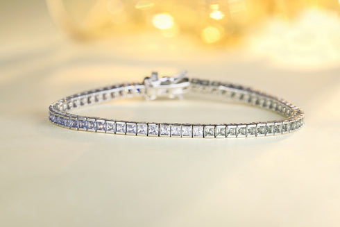 S925 silver cultured colored sapphire bracelet (CH03103-3)