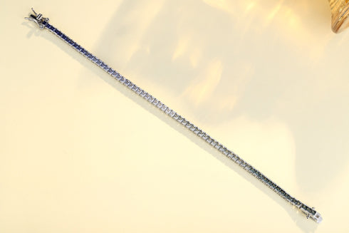 S925 silver cultured colored sapphire bracelet (CH03103-3)