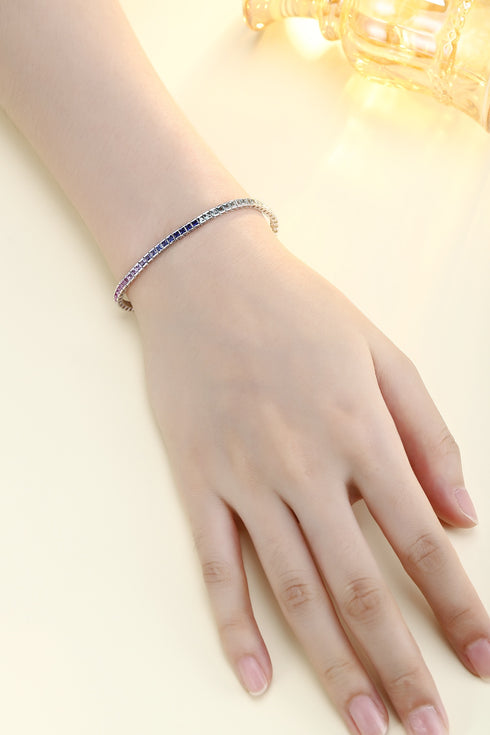 S925 silver cultured colored sapphire bracelet (CH03103-2)