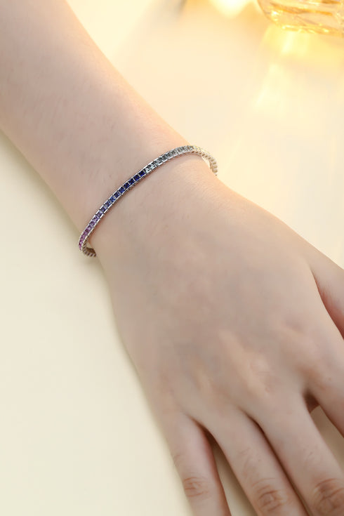 S925 silver cultured colored sapphire bracelet (CH03103-2)