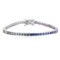 S925 silver cultured colored sapphire bracelet (CH03103-2)