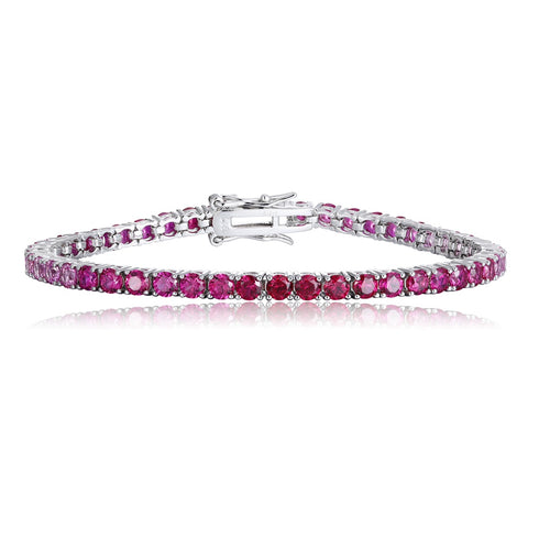 S925 silver cultured colored sapphire bracelet (CH03102-7)