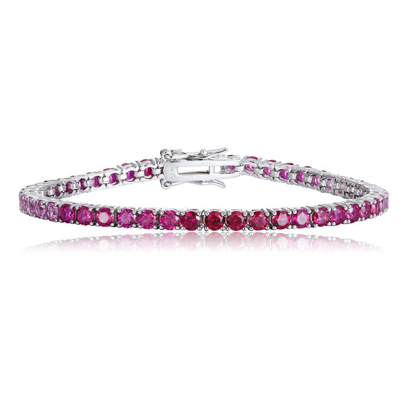 S925 silver cultured colored sapphire bracelet (CH03102-7)