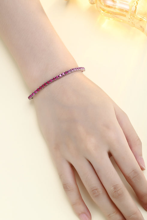 S925 silver cultured colored sapphire bracelet (CH03102-7)