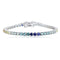 S925 silver cultured colored sapphire bracelet (CH03102-7)