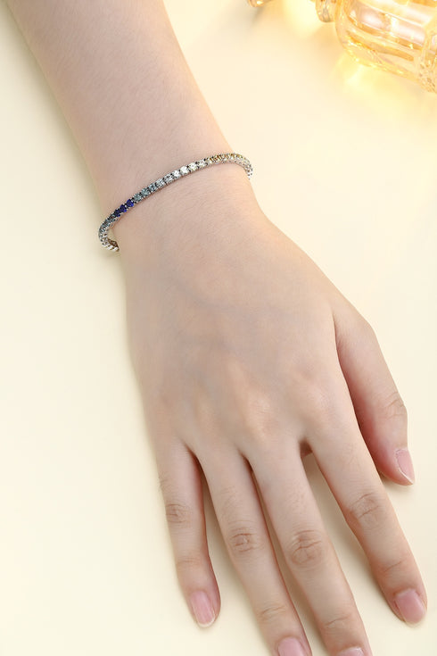 S925 silver cultured colored sapphire bracelet (CH03102-7)