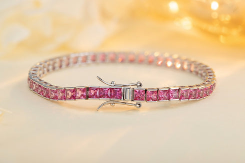 S925 silver cultured colored sapphire bracelet (CH03105-12)