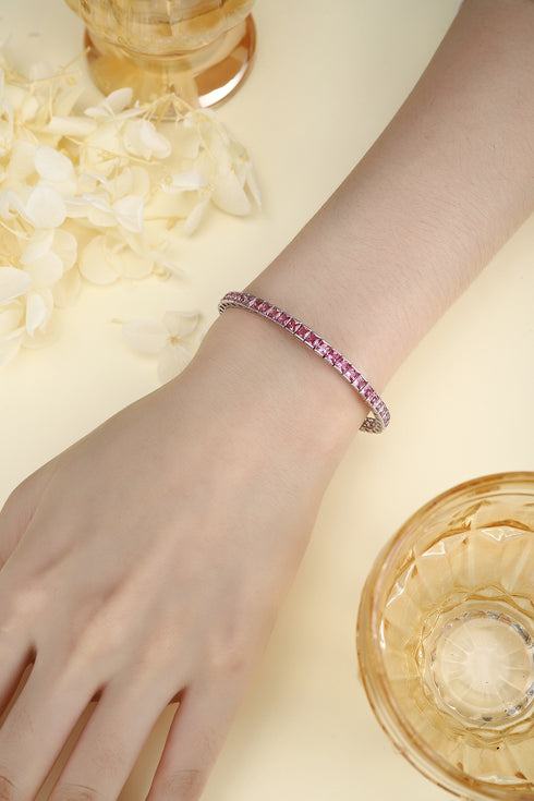 S925 silver cultured colored sapphire bracelet (CH03105-12)