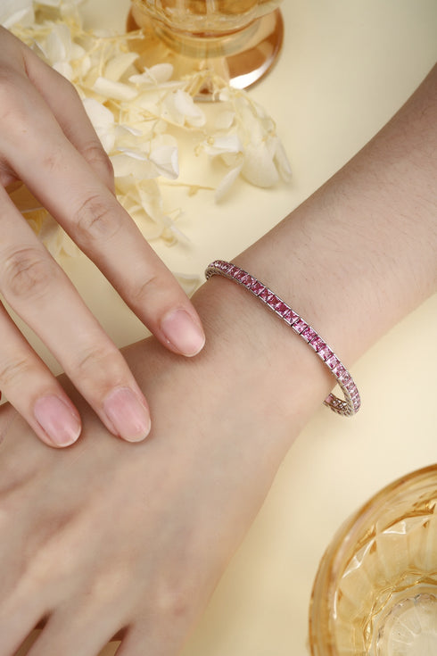 S925 silver cultured colored sapphire bracelet (CH03105-12)